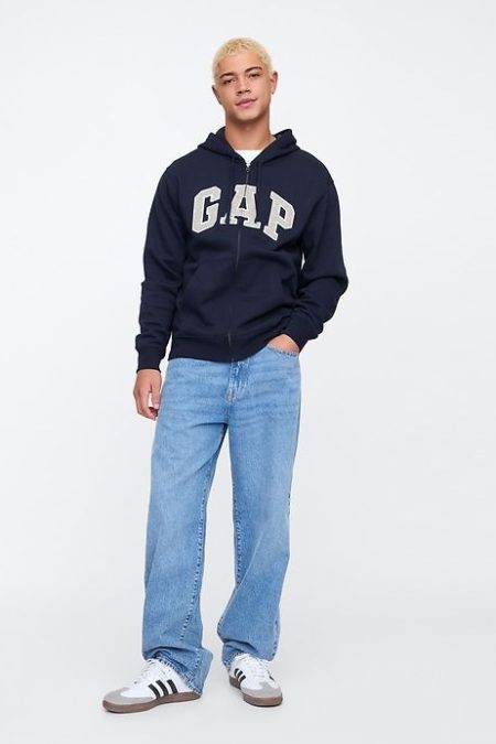 Relaxed Gap Logo Zip Hoodie